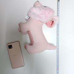 新品未利用ダックスフンドぬいぐるみ/定価3000円/ファーストトイ/丸洗い可/犬/ピンクの画像