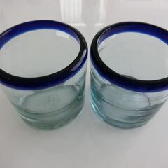 0円：琉球ガラス グラス 2点 中古