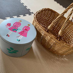 かわいい缶　バスケット　タルティン