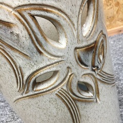 傘立て　百合柄　高さ41cm　重量感　陶器の画像