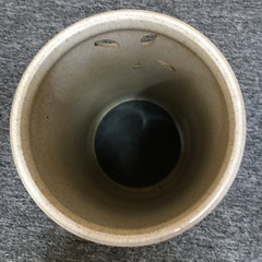 傘立て　百合柄　高さ41cm　重量感　陶器の画像