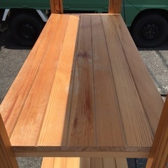 ★雰囲気良いです！★天然木 4段 ウッドラック シェルフ　高さ147㎝の画像