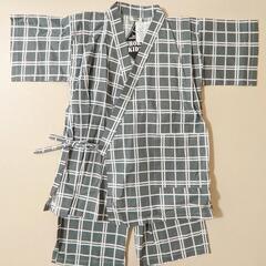 新品 チェック柄 甚平 120cm 浴衣 男の子