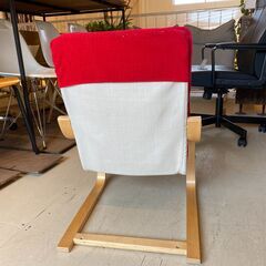 宇都宮でオシャレな家具を探すなら『オトワリバース！』キッズチェア チェア レッド×ナチュラル ベビーチェア 子供椅子 木製 中古品の画像