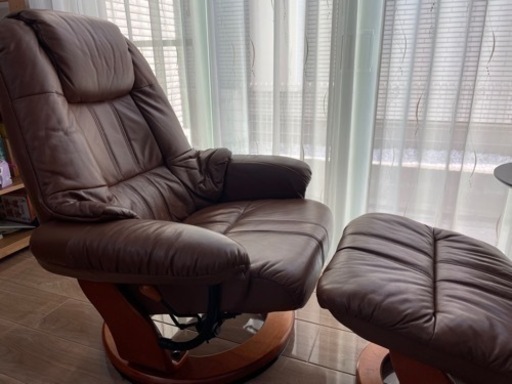 本革　パーソナルチェア、オットマン、テーブルセット　ソファセット