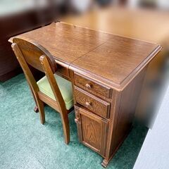 希少★三越家具 ブルージュ カントリーハウス ドレッサー付 片袖机 デスクレフリーチェアセット 椅子 