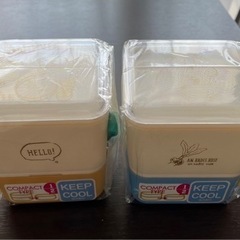 コンパクトお弁当箱 2段 保冷剤付き(未使用)の画像
