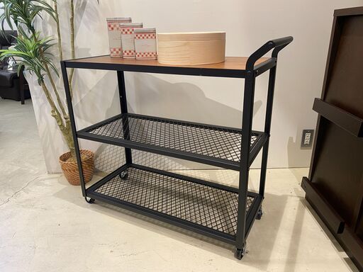 宇都宮でオシャレな家具を探すなら『オトワリバース！』①anthem CartWagon ワゴン キッチンワゴン ブラウン×ブラック 中古品