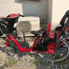 子供乗せ自転車　ブリジストン　赤