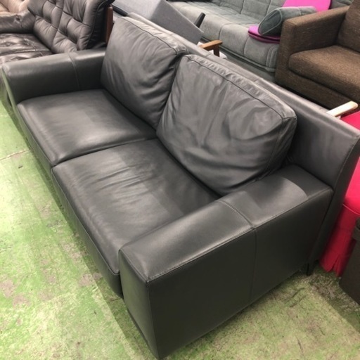 大塚家具　2人掛けレザーソファー
