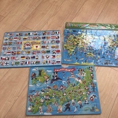 ジグソーパズル　日本地図　世界地図　国旗　5歳〜の画像
