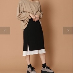 新品未使用　E hyphen world gallery レイヤードロングスカート　ブラックの画像