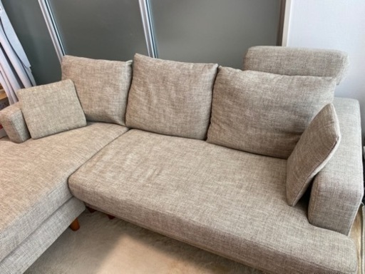 【5月22日引取まで値下げ　5000円】ソファー　3人がけ　カウチソファ（LOWYA）　分解可能