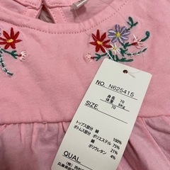 重ね着風ロンパース 女の子70 2 肌着売り切れ新品の画像