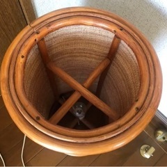 ヴィンテージ ラタン 照明45cm 籐枠の画像