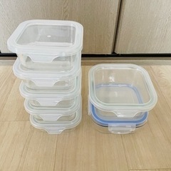 【引取限定】ガラス製タッパー7個セット
