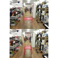 レトロポップなワゴン 幅90×奥行56.5高さ184㎝ レッド/赤色 イベントワゴン 店舗什器 札幌 厚別店の画像