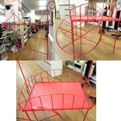 レトロポップなワゴン 幅90×奥行56.5高さ184㎝ レッド/赤色 イベントワゴン 店舗什器 札幌 厚別店の画像