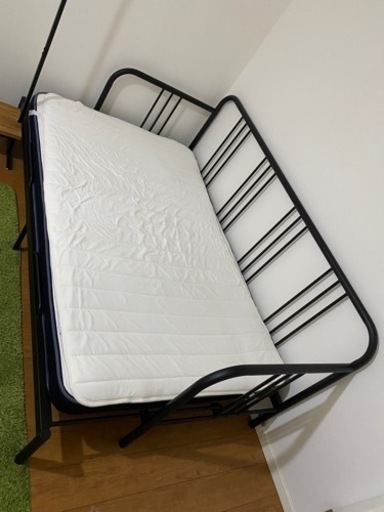 【美品】伸縮ベッドフレーム 80cmx200cm シングル セミダブル ダブル IKEA FYRESDAL フィーレスダル デイベッド
