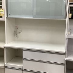 松田家具 レンジボード 食器棚 ハイタイプ 1200 ビガーレンジ ホワイト【ユーズドユーズ名古屋天白店】 J1771