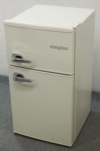 2ドアレトロ冷蔵庫 85L SP-RT85L2-WH 2021年製   中古家電 店頭引取歓迎 R5776)