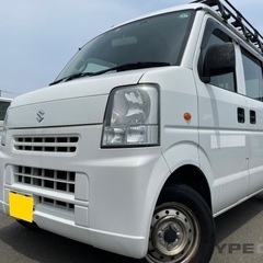 高年式☆月々1万円〜分割可‼️働くくるま軽バン入りました！車検2年付き！【名義変更代込み】車内広い！人気のスズキ エブリーバン☆走行 10万キロ台‼️両側スライドドア☆ ◯便利なルーフキャリア付き☆ドラレコ付き！そのまま乗って帰れます。の画像