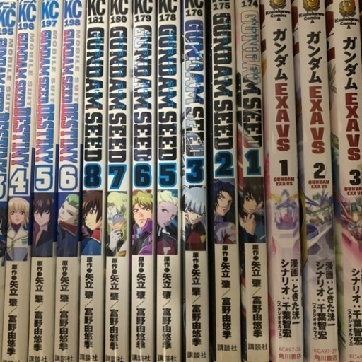 ガンダム系のマンガセットです。新しい宇宙戦艦ヤマトも付き16冊あり数種類のガンダムの単行本。