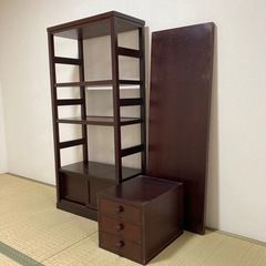 お譲り先決まりました　桜材　文机　棚　小引き出し　天板