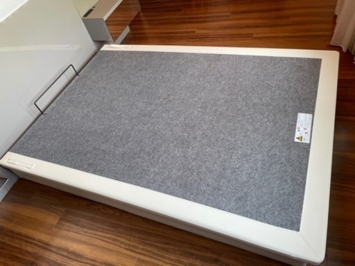 美品 ガス式跳ね上げ収納付きダブル ドリームベッド dreambed ベッドフレームのみ 木製 跳ね上げ式ベッド ダブルベット 日本製