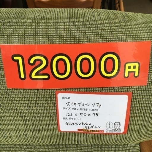 グリーン ソファ 2人掛け 布製 緑 黄緑 オリーブグリーン 引越し