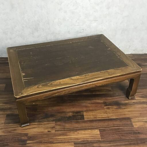 PH8/37　唐木 座卓 木製 和家具 ちゃぶ台 長方形 ローテーブル　伝統 センターテーブル