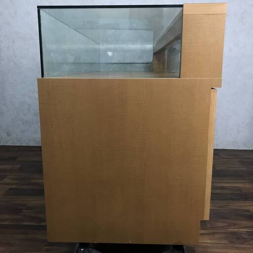 ???ba9/98 ジャンク 木製 ガラス ショーケース 引き出し 照明 約150×60×83.7cm ディスプレイ 陳列 カウンター