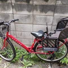 自転車 27インチ 6段変速ギア 後チャイルドシート子供乗せる