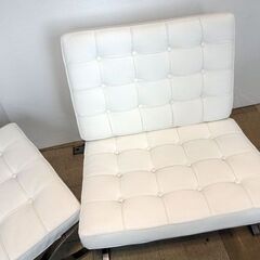 新札幌発 バルセロナチェア オットマン リプロダクト ホワイト (約)W77