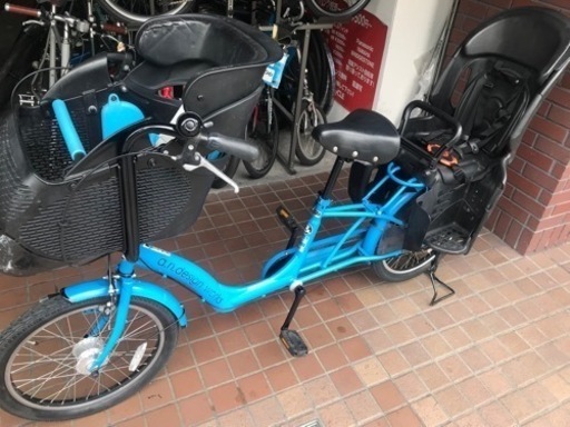 20インチ　幼児2人同乗用自転車　内装３段変速　ledオートライト　前後チャイルドシート付き　ブルー