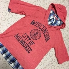 メンズ重ね着風Tシャツ2枚セット　M.Lサイズの画像