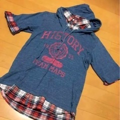 メンズ重ね着風Tシャツ2枚セット　M.Lサイズの画像