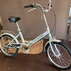 6段変速】20インチ 折りたたみ自転車 ホワイト