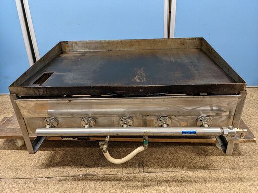 鉄板焼き 全周フチ お好み焼きそば 新品グリラー 卓上プロパンガスコンロ 屋台 業務用 グリドル 餃子 牡蠣小屋 ステーキ 焼き肉 現状品