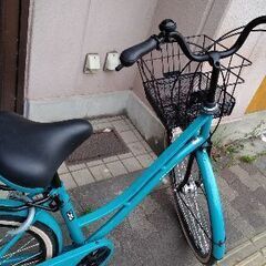 美品☆CARG ACTIVE[カルグ アクティブ]27吋 ファミリーサイクル 外装6段/LEDオート/ターコイズの画像