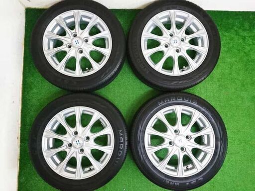 19年タイヤ ガリ無し WEDS製 アルミ付き 新古？ 夏タイヤ 155/65R14 ウェイク/N-BOX/タントカスタム/ルークス等