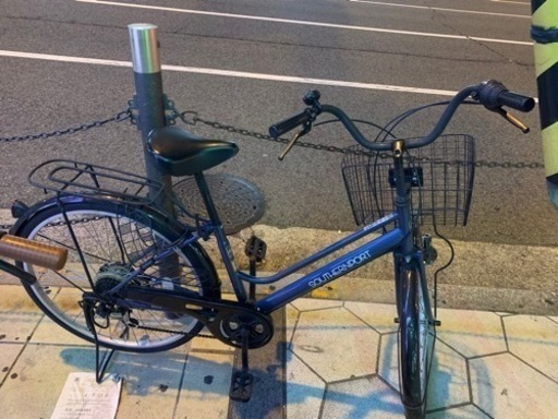 26インチ 鍵、カゴ、自動ライト付変速自転車