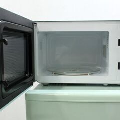 直配直取限定 ミントグリーンレトロ調家電4点セット おしゃれ 可愛い 冷蔵庫85L/電子レンジ/トースター/炊飯器   中古 店頭引取歓迎 R5876)の画像