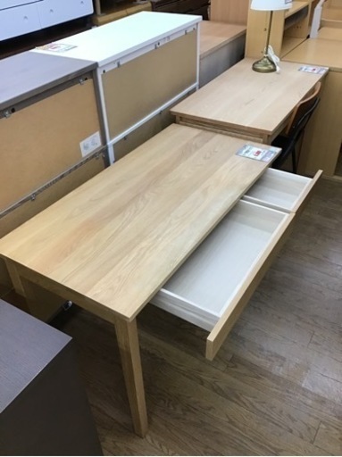 KE-79【ご来店頂ける方限定】無印良品　オーク無垢材　デスク　ナチュラル