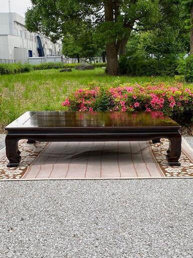 ◎お値下げしました‼️ 唐木家具 黒柿 紫檀 座卓 座敷机 長方卓 抽斗