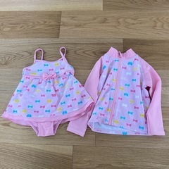 女の子水着とラッシュガードセット