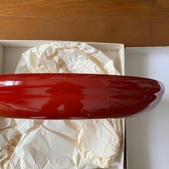 【お譲り先が決まりました】未使用！漆塗尺ニ平鉢　天然木　砕木朱　直径35cmの画像