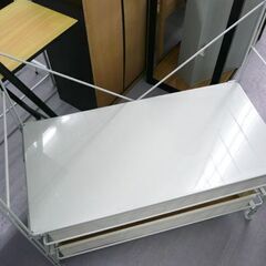 ユニットシェルフ 無印良品 ワードローブ 引出し付き ステンレス 幅86cm ワイド 帆布バスケット MUJI シンプル インテリア 札幌市手稲区の画像