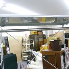 ユニットシェルフ 無印良品 ワードローブ 引出し付き ステンレス 幅86cm ワイド 帆布バスケット MUJI シンプル インテリア 札幌市手稲区の画像