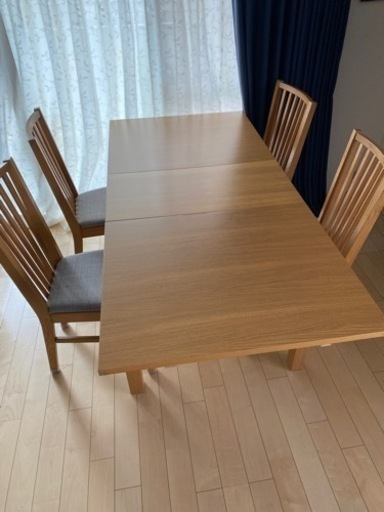 【計6万円相当】IKEA伸縮ダイニングテーブル&椅子　三段階調節